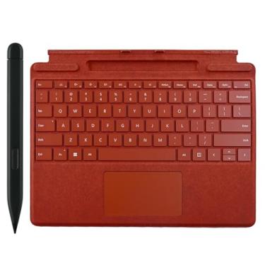 Imagem de Teclado de assinatura Pro 11 com caneta fina 2 compatível com Microsoft Surface Pro 11/10/9/8, teclado de assinatura magnética Pro 10 para Microsoft Surface Pro 11/10/9/8/X com caneta fina 2 (vermelho
