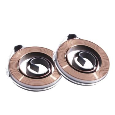 Imagem de FOCMKEAS 2 peças de mola de retorno de furadeira, prensa de broca, molas de pena, conjunto de mola de bobina de retorno de alimentação, diâmetro externo de 4,1 cm, 0,1 cm de espessura, 0,8 cm de