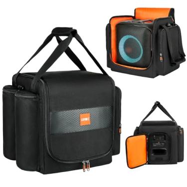 Imagem de Bolsa de viagem compatível com JBL Partybox Encore Essential/Essential 2, bolsa de alto-falante portátil serve para Encore com alça de ombro e bolsos extras para microfone, carregador, cabo