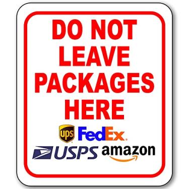 Imagem de Do NOT Leave Packages Here Placa de entrega para motorista de entrega - Instruções de entrega para meus pacotes da Amazon, FedEx, USPS, UPS - Placas de entrega internas e externas para casa,