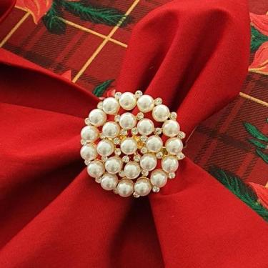 Imagem de Kit 12 Anéis Porta Guardanapo Argola Prendedor Mesa Posta Mandala de P