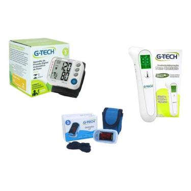 Imagem de Kit Saúde Combo 3 Em 1 Aparelho Pressão Oxímetro Termômetro - G-Tech