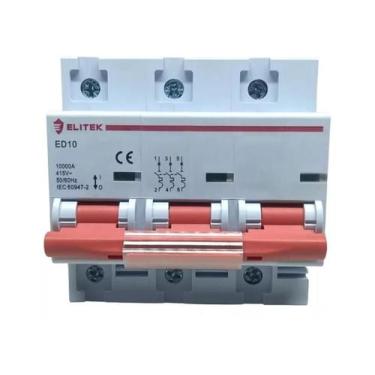 Imagem de Disjuntor trifásico Tripolar 100A Curvac 10Ka Elitek