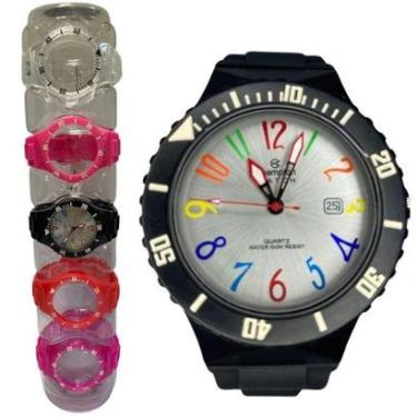 Imagem de Relógio Unissex Champion Original Troca Pulseira CP30119XA Pulseira Preta Fundo Cinza-Unissex