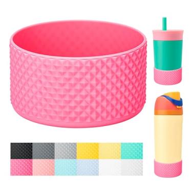 Imagem de Bluwing Bota protetora de silicone para garrafa de água infantil Owala 14/453.6 g, capa de silicone para Stanley Tumbler 567.0-1,134.0 g, HydroFlask 340.2-680.4 g (rosa rosa)