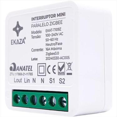 Imagem de Interruptor Mini Inteligente Zigbee Ekaza 1 Canal Paralelo
