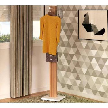 Imagem de Cabideiro Mancebo De Chão Multiuso Az1018 Amendoa Branco Ame