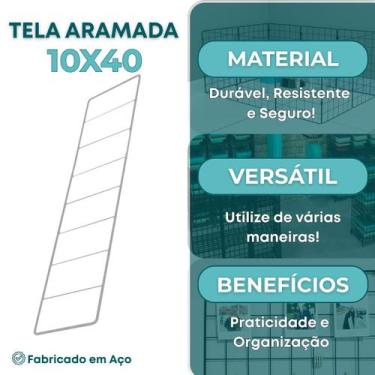 Imagem de Tela Aramada 10x40cm Organização Escritório Recados Anotações Painel D