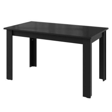 Imagem de Mesa Jantar Retangular Tampo Vidro Preto Madesa