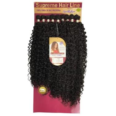 Imagem de Cabelo Cacheado Fibra de Proteína 330g Ser Mulher Supreme Hair Modelo Pamela 75cm Textura Natural Fibra Bio Vegetal Macia Sem Brilho Resistente ao Calor Sem Embaraços (4 Chocolate)