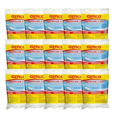 Imagem de Kit 15 Unidades Cloro Tablete Tradicional Genco 200gr