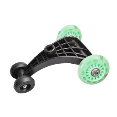 Imagem de MERIGLARE Tripé para carro giratório infantil, carrinho de brinquedo com rodas, acessório com furo quadrado, roda triangular, roda dianteira triangular, Verde