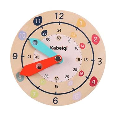Imagem de Llazsybz Brinquedos de Relógio de Madeira Montessori Hora Minuto Segundo Cognição Relógios Coloridos Brinquedos
