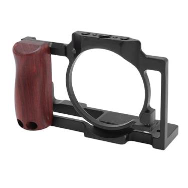 Imagem de AYNEFY Gaiola de Câmera para ZV1 Plataforma de Vídeo de Alumínio Resistente Com Montagem para Microfone e Luz para Fabricação de Vídeo (Preto)