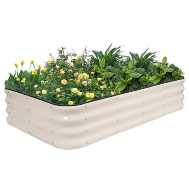 Imagem de GoCampDriect Cama de jardim elevada 4 em 1 – Caixas de jardim elevadas galvanizadas de 1,5 x 0,3 m resistentes à corrosão | Canteiros de jardim elevados de metal de formato variável de 1,8 x 0,6 x 0,3