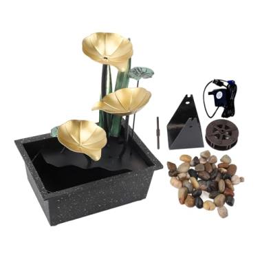 Imagem de Fonte de mesa USB Quiet curando água circulante decorativa de ferro -florestal Fountain com luz LED para decoração do escritório da sala de estar decoração