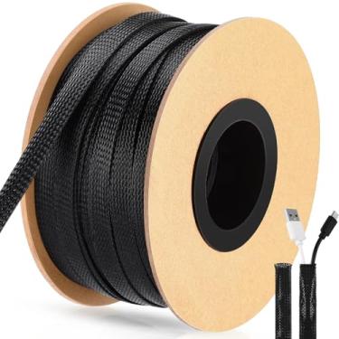 Imagem de Pangda Manga trançada expansível para TV, computador, home theater (preto)