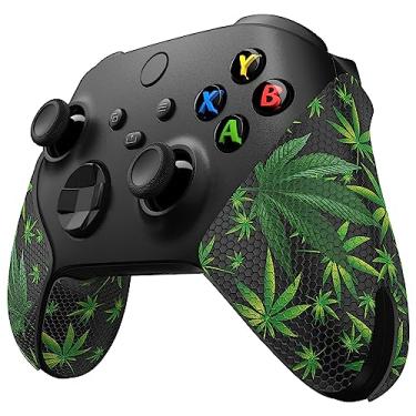 Imagem de eXtremeRate Punho Antiderrapante E Absorvente De Suor Playvital Para Controle Sem Fio Xbox Core, Almofadas Borracha Macia Texturizadas Profissionais, Alças As Séries X/S - Green Weeds