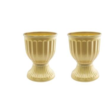 Imagem de 2 Vasos Estilo Romano Decoração Festa Acrílico 13cm X 18cm (DOURADO)