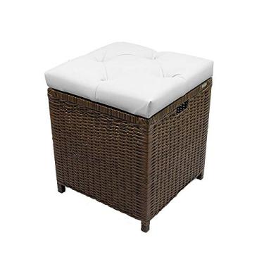 Imagem de Cesto Puff Baú Organizador Roupa fibra sintetica 40x40x48 - Argila