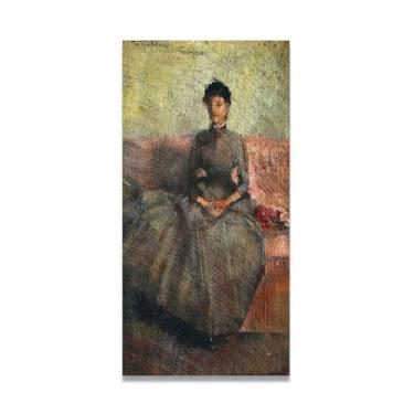 Imagem de Mrs Guthrie John Lavery Iconic Realist Portrait & War Scene Canvas Art – Decoração de parede irlandesa atemporal para casa 20 x 39,9 cm Un Framed