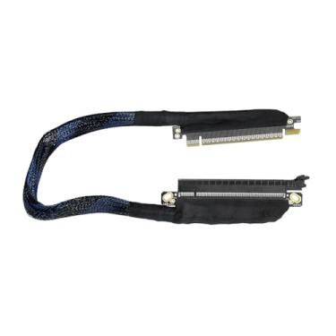 Imagem de JMT Cabo de extensão de placa gráfica PCIE 5.0 X16 de 180 graus 64 GBS GEN5 para placa gráfica de servidor AI, adaptador GPU dobrável 16AB5 (esquerda para dentro, 30 cm)