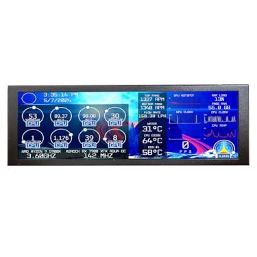Imagem de VSDISPLAY Mini monitor de 7,84 polegadas IPS 1280 x 400 barra esticada LCD tela secundária para laptop, computador, velocidade, temperatura, CPU GPU, tela de monitoramento de dados