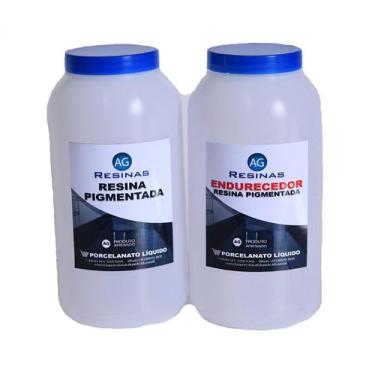 Imagem de Resina Epóxi + Endurecedor Porcelanato Líquido 1 Kg - Ag Resinas