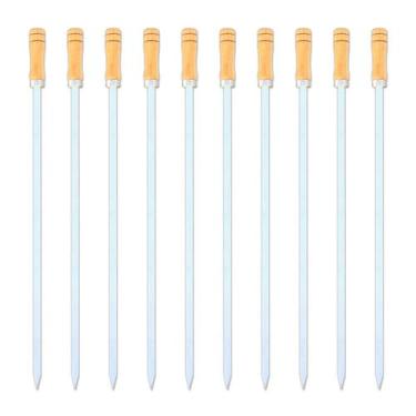 Imagem de Kit 24 Pçs Espeto Alumínio Simples Chato Estreito Aperitivos e Petisco