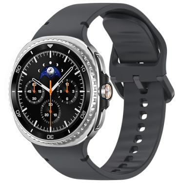 Imagem de Eiavike Pulseira esportiva compatível com Samsung Galaxy Watch 8 de 40 mm e 44 mm/Galaxy Watch 8 Classic de 46 mm, sem lacunas (cinza espacial, grande)