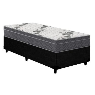 Imagem de Cama Box Solteiro: Colchão D33 Ortobom /EP Airtech 100+Base CRC Courano Preto(88x188)