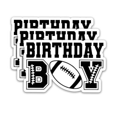 Imagem de (3 peças) Adesivos de futebol para meninos de aniversário – Decalques de vinil à prova d'água para sacolas de presente, lembrancinhas de festa, garrafas de água, laptops e muito mais – Decoração