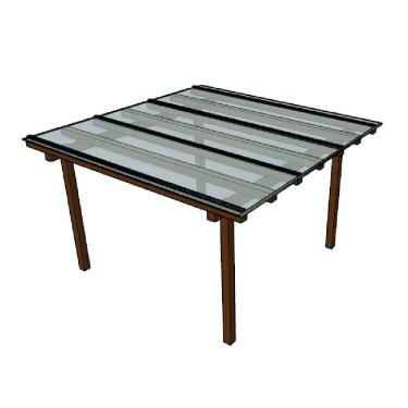 Imagem de kit Policarbonato Cristal 4mm 3,00m x 2,00m - Perfis Bronze