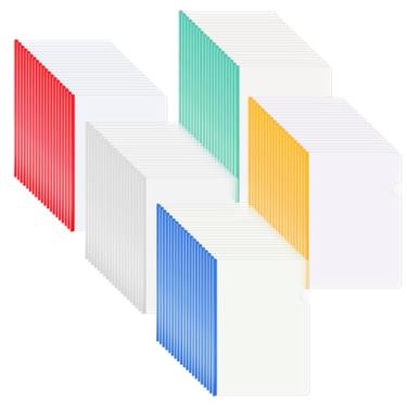 Imagem de 100 peças de capa transparente para relatório com barra deslizante, capacidade de 30 folhas, fichário de apresentação transparente, pasta de plástico para relatório de arquivo, escola, escritório (21