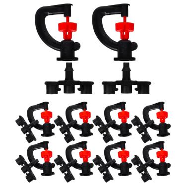 Imagem de VINTORKY 10 peças de irrigação por gotejamento rotativo para conexão de mangueira de jardim preto para irrigação de gramado e sistema de irrigação eficiente
