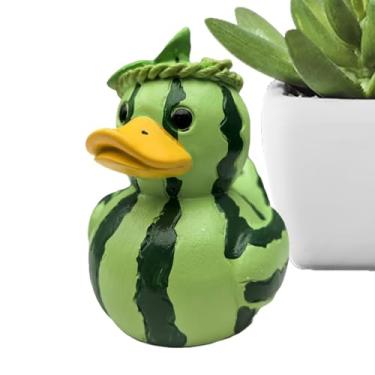 Imagem de Rrlihjgu Figura Decorativa De Pato, Pequena Escultura De Pato Fruta Em Resina, Acento De Novidade De Animal Pequeno Para Casa De Campo Apartamento Escritório Quarto Banheiro Prateleira E Mesa