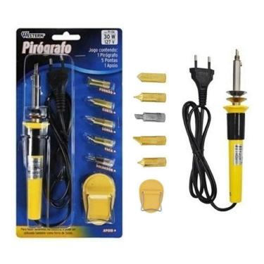 Imagem de Pirógrafo Escreve Gravador Soldador Madeira Couro 127V