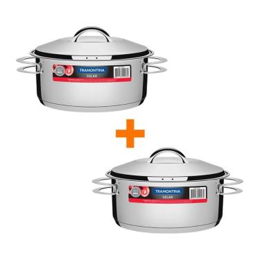 Imagem de Kit - 2 Panelas Aço Inox Fundo Triplo Solar 4,7l Pit 1 - Tramontina