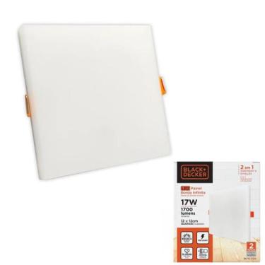 Imagem de Painel Plafon Led Borda Infinita Black + Decker Quadrado 17W, Branco Q
