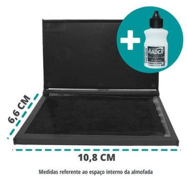 Imagem de Kit Almofada Carimbo N3 10,8 x 6,6 cm com 1 Tubo de Tinta - Radex 