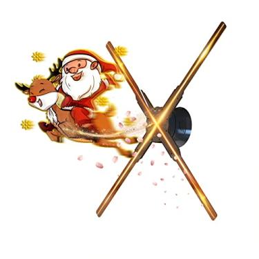 Imagem de Ventilador holográfico 3D de 45,5 cm, holograma 3D de 45 cm, tela de publicidade de árvore de Natal holográfica de LED HD com controle remoto, Bluetooth, WiFi, biblioteca de vídeo 700 para negócios