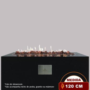Imagem de Lareira a Gás Externa - Fire Pit - Retangular 120cm - Fogo & Art