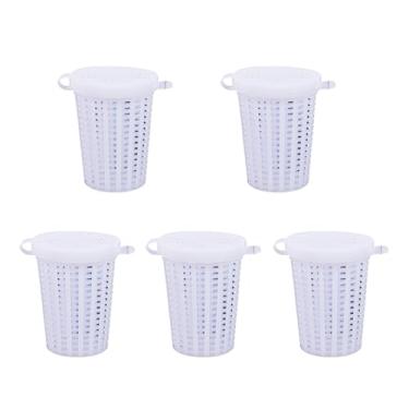 Imagem de HUANGGG 5 peças de iscas de pesca, armadilha, armadilha, iscas de peixe, alimentador, suporte de cesta, balde, iscas de pesca portátil