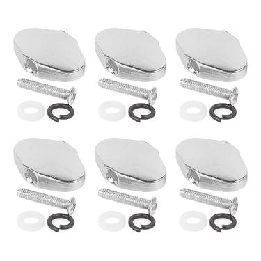 Imagem de 6PCS Guitar Tuning Pegs Machine Heads Tuners Botões com parafusos e arruelas Ajustáveis teclas de ajuste preciso para guitarra elétrica Metal durável (Prata)