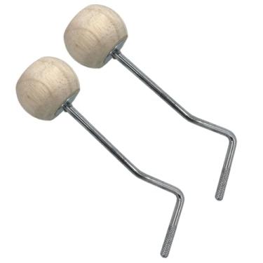 Imagem de TUOREN Pacote com 2 batedores de bumbo com cabeça de madeira, batedor, pedal, batedor, para prática de bumbo e acessórios de instrumentos de percussão