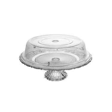 Imagem de Prato para Bolo Lyor Angel Vidro com Pé Tampa Plástica 30cm Elegante e Funcional