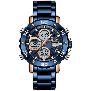 Imagem de Relógio Digital Masculino de Quartzo Esportivo Militar em Aço Inoxidavel Impermeavel