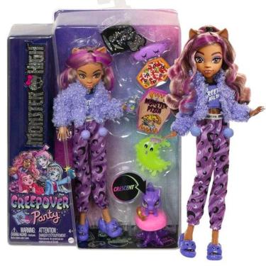 Imagem de Boneca Monster High Clawdeen Wolf Coleção Festa Creepover Com Acessórios e Pet Hky67 Mattel