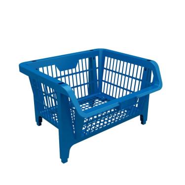 Imagem de Kit com 5 Cesto Pequeno Expositor Empilhável e Prático Azul 42503 -  PRESTO