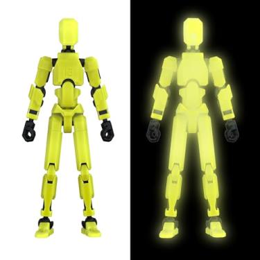 Imagem de MerryXD T13 3D Action Figure,Assembly Completed Dummy Nova Titan Lucky 13 Action Figure 3D Printed Multi-Jointed Movable Toy Grow in The Dark Yellow